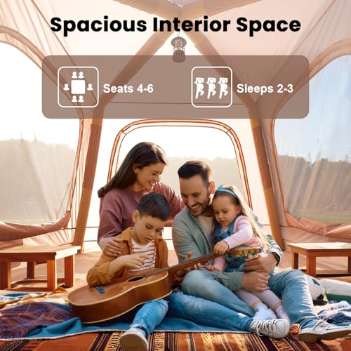 Inflatable Tents for Camping, Blow Up Tent with Hand Pump, Easy Setup InflatableTent 4 Season Tent, Waterproof Oxford Air Glamping Tents for Camping Adult 4/6/8 Person