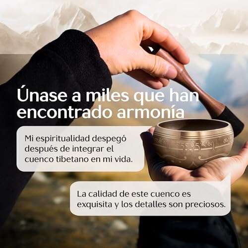 Miniatura 3 de Silent Mind Cuenco Tibetano 10 cm Hecho a Mano con Mazo y Cojín - Sonido puro para meditación y relajación, artesanía de Nepal, ideal para regalo