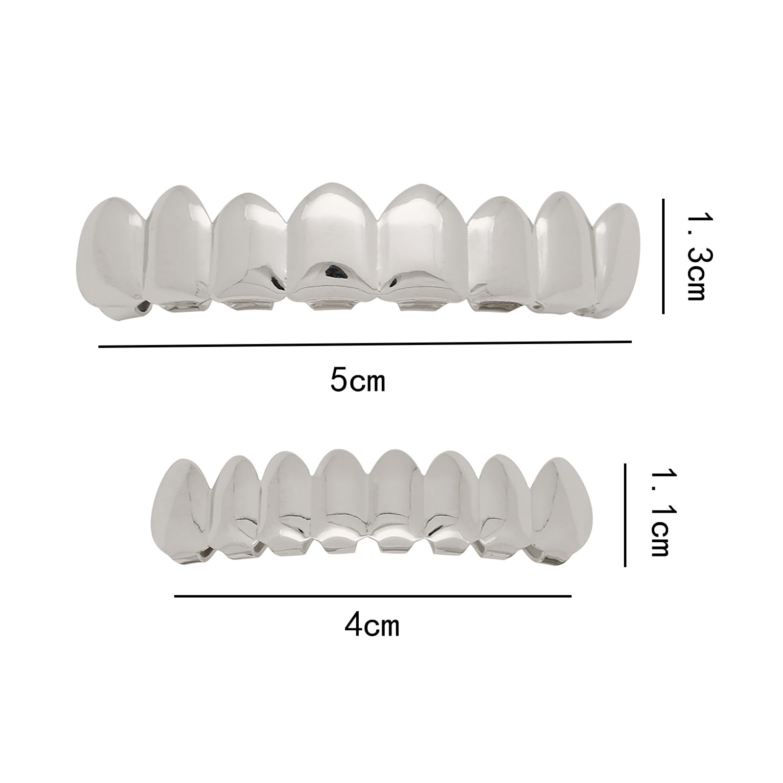 Qiwenr Hip Hop Teeth Grills, Rapper Braces, Bottom Grills, Hip Hop Custom Fit Polished Teeth Grillz - Image 2