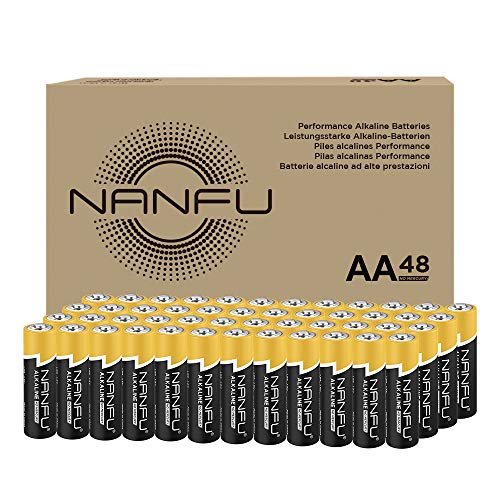 NANFU High Performance AA Alkaline Batteries (48 Count), Ultra Power, Long Lasting for Household Devices