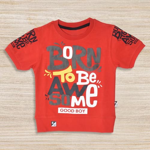 Image of Fancy Kids Pure Cotton T-Shirt And Denim Jeans Shorts Set For Boys