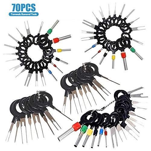 Ejector Kit,Terminal Removal Car Key Tool Wiring Connector Pin Release Extractor, Terminal Pin Removal Tool Kit (70pcs)