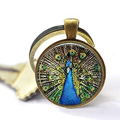 Preisvergleich Produktbild Pfau Schlüsselanhänger, blau. Geschenk für Ihre Schlüsselanhänger, handgefertigt. Vogel Kette Everyday Geschenk Schlüsselanhänger Key.