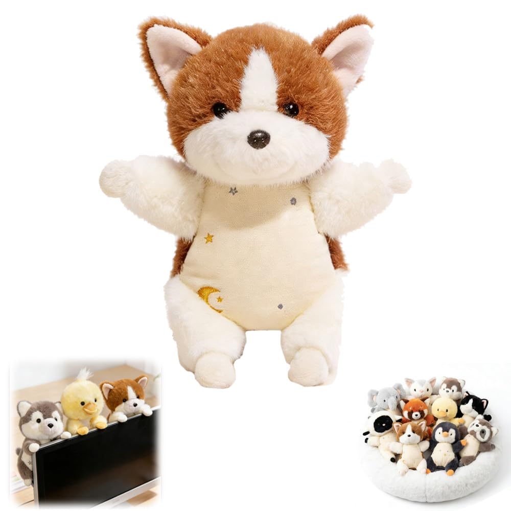 Nuyiac Magnetic Animals Plush Toy, Weighted Cute Animal Doll, Use as Fridge Magnet, Curtain Tieback or Home Decor (Shiba Inu)