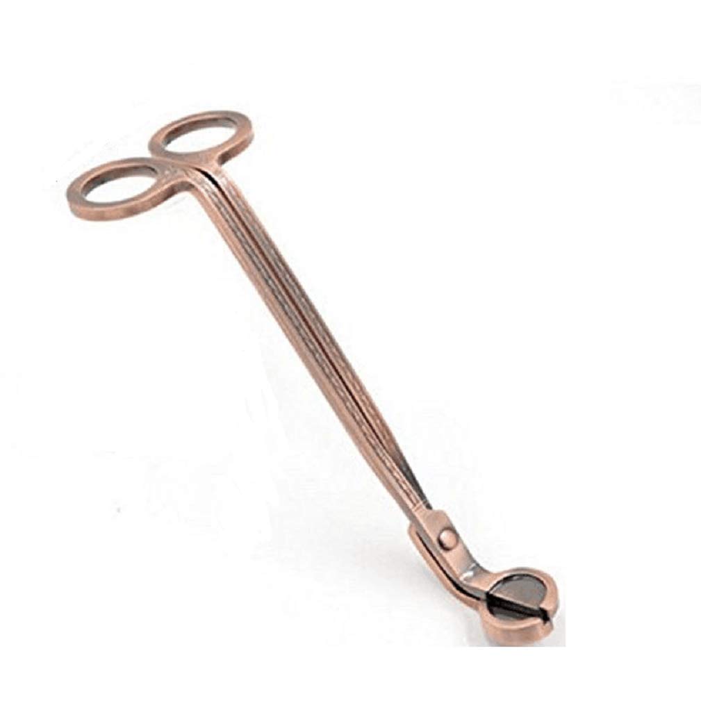 L&L® Candle Wick Oil Lamp Stainless Steel Scissors Trim Trimmer Cutter Snuffers Gift (Bronze)