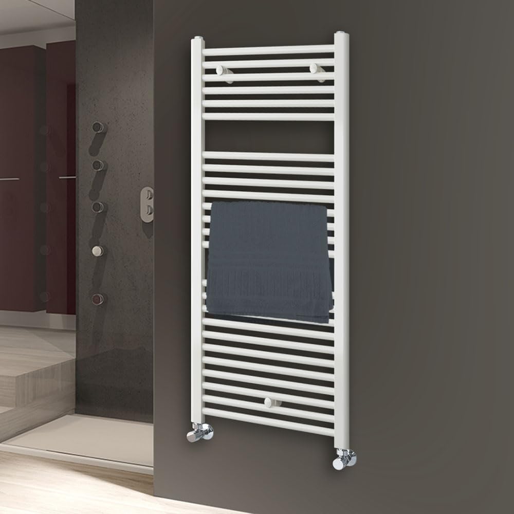Kibath Toallero Radiador Secatoallas 120 cm x 50 cm circuito calefacción acabado blanco fabricado en acero - No eléctrico
