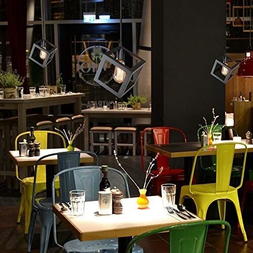 Gupta Enterprises Square Pendant Lighting Ceiling Lights Hanging Lamp Fixtures for Home (Black)