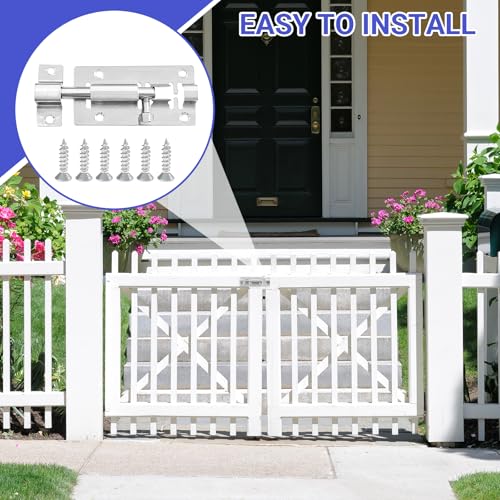 4 Stück Tür Riegelschloss,Türriegel Edelstahl,3 Zoll Schieberiegel Klein für Türen Fenster Zäune (Stil)