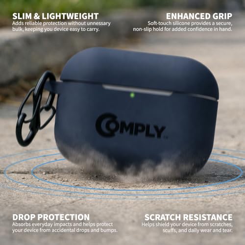 Image of Comply Silicone Protective Case | For Apple AirPods Pro 3, Soft-Touch Matte, Drop /Scratch Resistant Cover, Wireless Charging Compatible