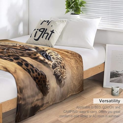 Manta cálida para sofá de salón con estampado de leopardo 7