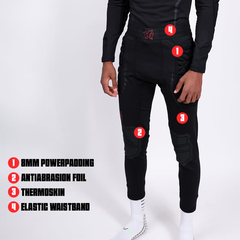 KEEPERsport Torwart Thermo Unterziehhose mit Hüft Polsterung atmungsaktiv Größen 128-XXL