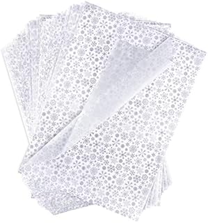 TUPARKA 60 Sheets Christmas Tissue Paper Snowflake Wrapping Paper Silver Gift Paper for DIY and Craft, Gift Bags Decorations in Christmas Party(52x38cm)