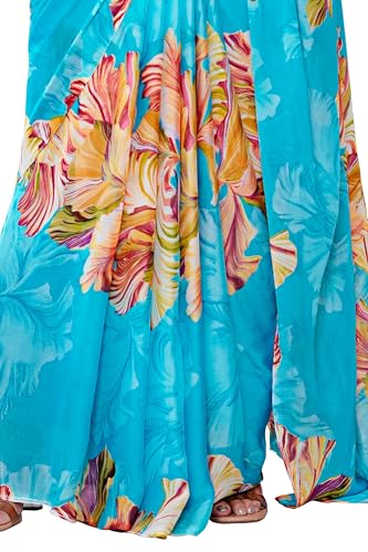 Image of MIRCHI FASHION Saree for Woman Chiffon Floral Printed | Lightweight Daily Wear Comfortable Women's Sari with Unstitched Blouse Piece (Available in 15 Designs)