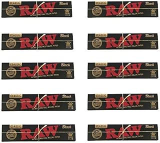 (10X) RAW Black Rolling Papers - White Ash - BIGSMOKESUPPLIES