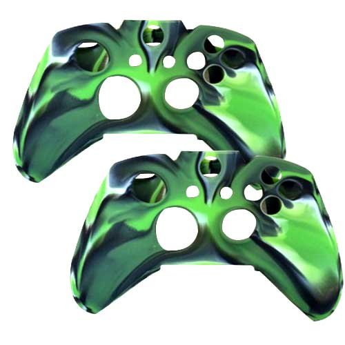 SlickBlue Xbox-One-Controller-Case Camo Series - 2 Pack Silicone Protection Case Skin for Xbox-One DualShock Controllers - Green