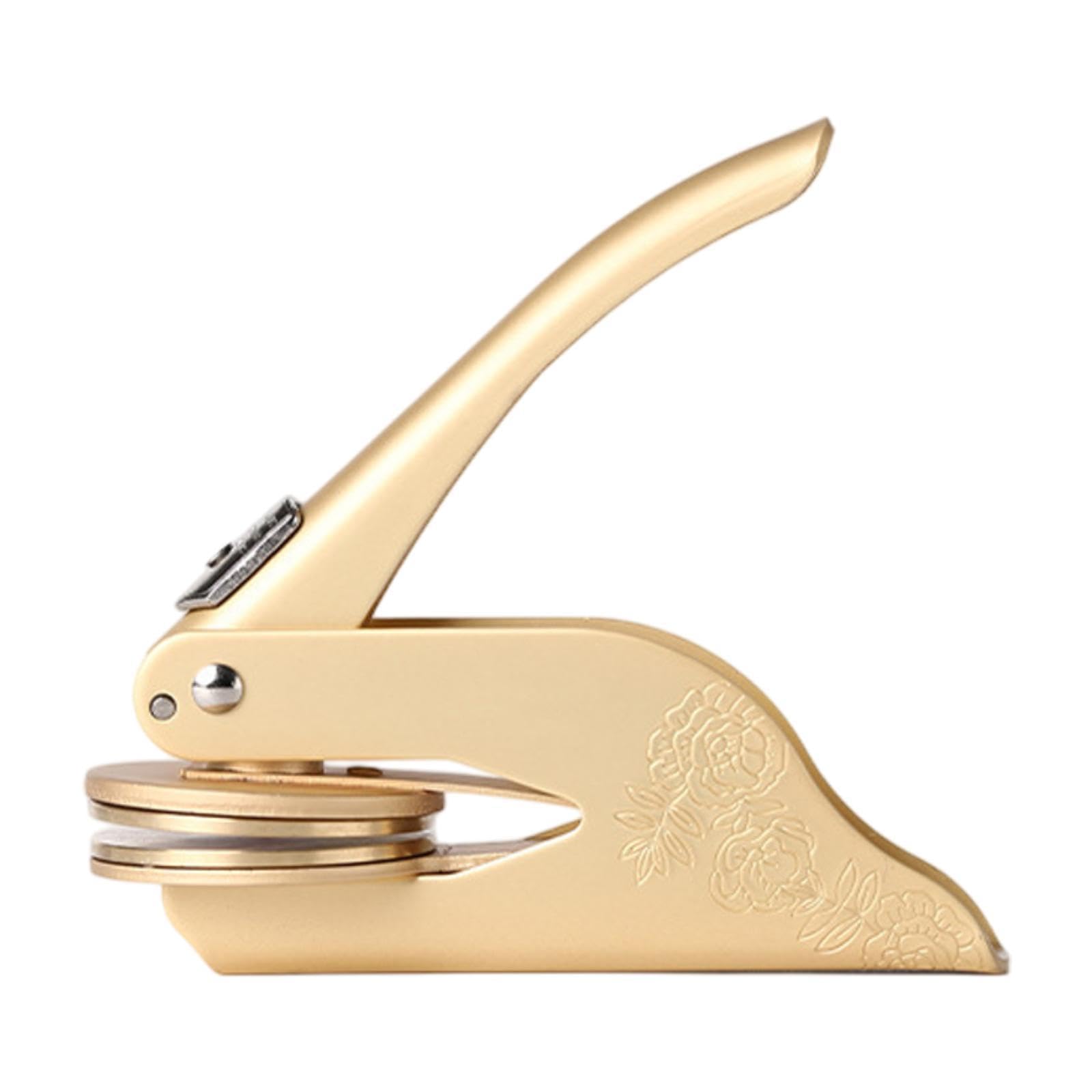 SM SunniMix Embosser Stamp Embosser Seal Stamp Hand Book Embosser Embossing Sealing Stamp for Notepads Envelopes Invitation Napkin Paper, Gold