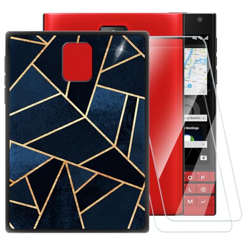 Coque TPU Imprimée + Lot de 2 Vitres Trempées Compatible avec Blackberry Passport Q30, Coque Artistique Fine Antichoc, Résistante aux Rayures, Protection...