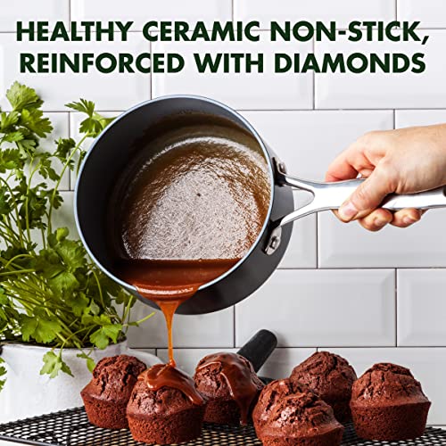 GreenPan Valencia Pro Harteloxierte Gesunde Keramik Antihaft 16cm & 20cm Kochtopf Set, 2 Stück Set, PFAS-frei, Induktion, Spülmaschinenfest, Backofenfest, Grau 3 GreenPan Valencia Pro Harteloxierte Gesunde Keramik Antihaft 16cm & 20cm Kochtopf Set, 2 Stück Set, PFAS-frei, Induktion, Spülmaschinenfest, Backofenfest, Grau