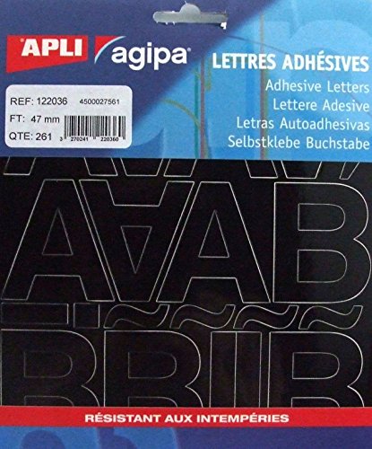 Preisvergleich Produktbild Agipa 122036 Buchstaben selbstklebend 47 mm 261 Stück schwarz