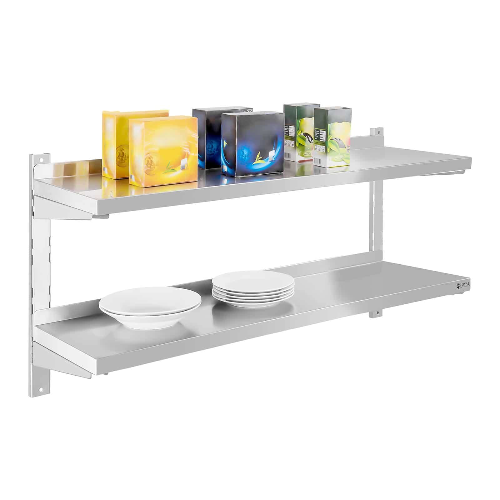 Royal Catering Estante Metálico para Cocina, 2 Baldas, 120 cm