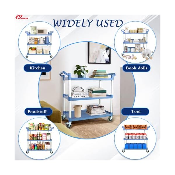 AQNIEGEP-Utility-Cart-with-Wheels-510lbs-Heavy-Duty-Food-Kitchen-Cart-Rolling-Service-Cart-for-Restaurant-Commercial-Office-Lockable-Wheels-Tool-Free-Assembly-3-Tier-Grey AQNIEGEP-Utility-Cart-with-Wheels-510lbs-Heavy-Duty-Food-Kitchen-Cart-Rolling-Service-Cart-for-Restaurant-Commercial-Office-Lockable-Wheels-Tool-Free-Assembly-3-Tier-Grey