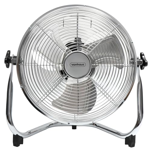 VonHaus Floor Fan 12' – 3 Speeds, Stand Included, 180° Tilt, Portable, Quiet Operation, 3 Blades,...