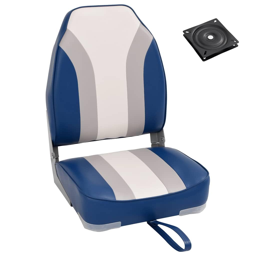 vidaXL Foldable Boat Chair, High Backrest Canoe Seat for Fishing Sailing, Folding Boat Seat with Universal Swivel, Kayak Seat