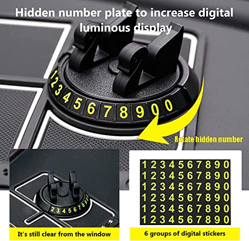 Image of MAK Anti-Slip Car Dashboard Mat & Mobile Phone Holder Mount with Car Perfume -White Lining