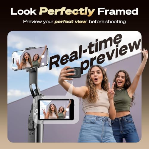 Image of Wireless Selfie Monitor Screen for iPhone 7-16 Series(Matte Black) | Magnetic Back Camera Selfie Monitor, Secure Private P2P Network, Vlog 4K /1080p, 164FT Long Range for TikTop, Youtube, Makeup