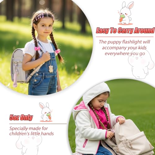 Image of Easter Bunny Kid's Flashlight Rechargeable, Fun and Lightweight Easter Rabbit Flashlight Suitable for Camping and Outdoor Exploration,Birthday Gift