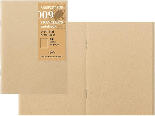 Travelers Company 14373006 - Recambio para cuaderno de viaje, papel kraft, 2 unidades, tamaño pasaporte