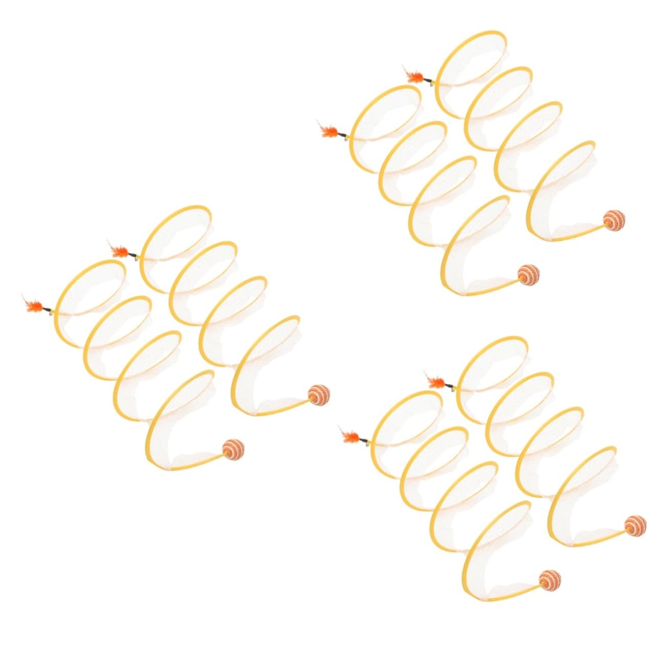 SUPVOX 6pièces Tunnel De Jeu Interactif pour Chats Kit De Jouets Pliables pour Chatons Accessoires Jute Et Plumes Parfait pour Divertissement à Domicile