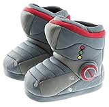 Trimfit Boys Robot Boot Slippers Moccasin, Grey/Red, 11/12 M US Little Kid