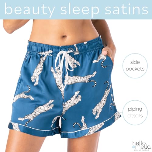 Hello Mello Beauty Sleep Satin Pajama Shorts Lounge Pajama Bottoms For Women, Girls3