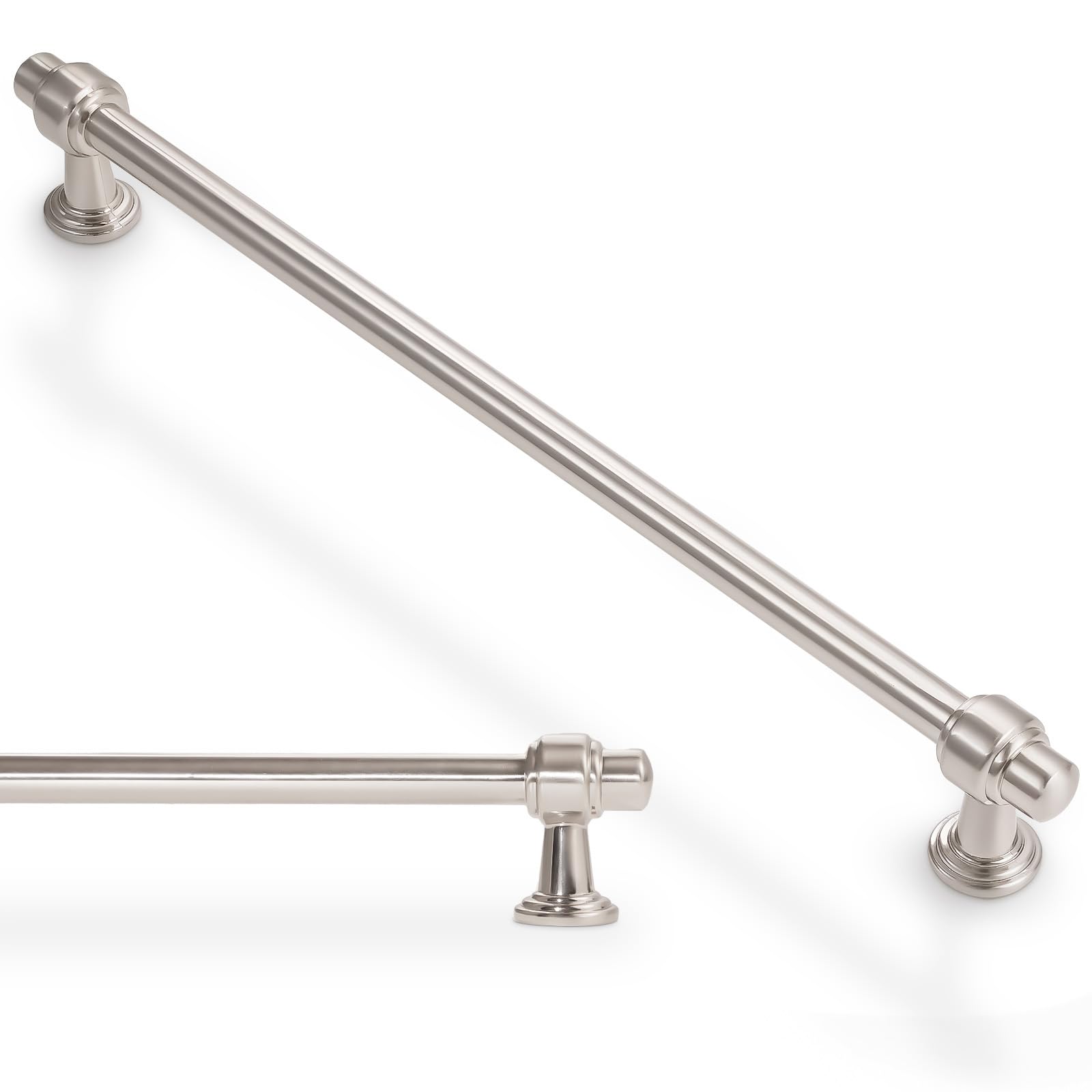 Küchenschrankgriffe, gebürstetes Satin-Nickel, silberfarben, Schubladengriffe, Zinklegierung, 320 mm, 10 Stück