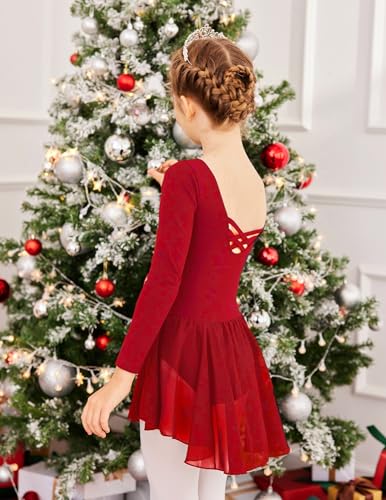 Image of Arshiner Kids Girls Classic Long Sleeve Leotard Dance Ballet Dress