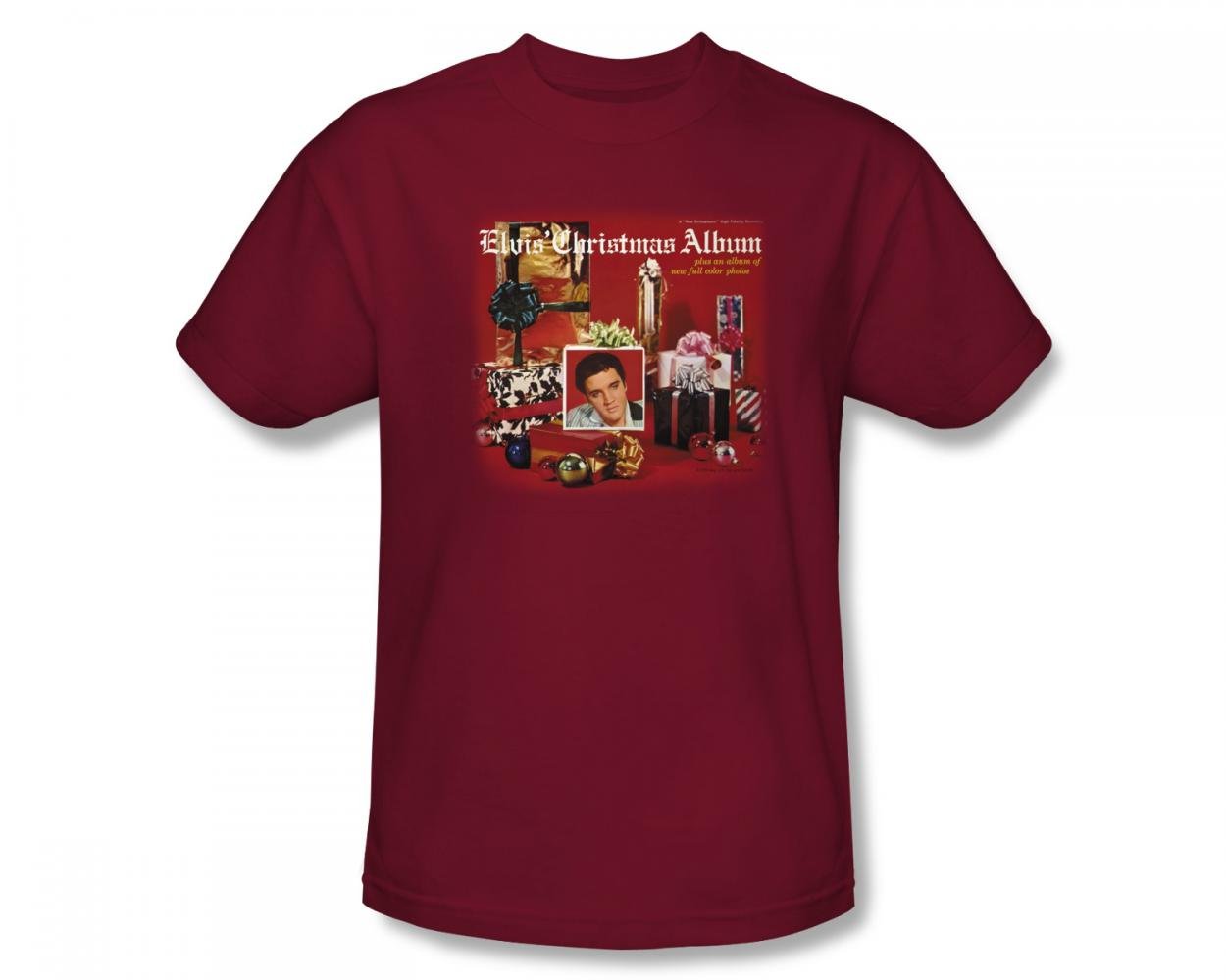 Elvis - Christmas Album Adult T-Shirt in Cardinal, XX-Large, Cardinal