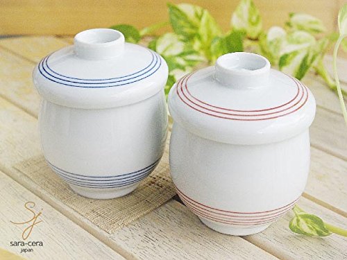 Amazon | 有田焼 波佐見焼 錦筋朱色 茶碗蒸し碗 スープポット 和食器