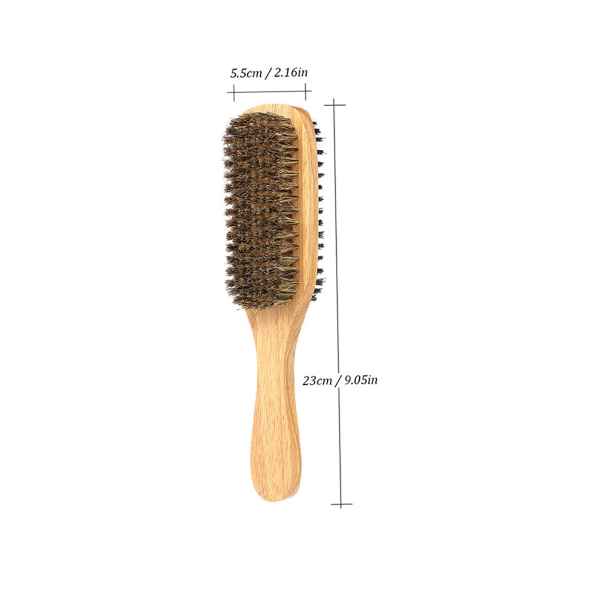 Ipetboom Wooden Handle Beard Brush for Men Double-sided Beard Styling Comb Mustache Brush Set