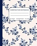  Pastel Light Blue Lined Preppy Composition Notebook: Cute Girly Pretty Bows Aesthetic Journal for Women, Teen Girls, Writing, Back to School, College, University, Work, Office