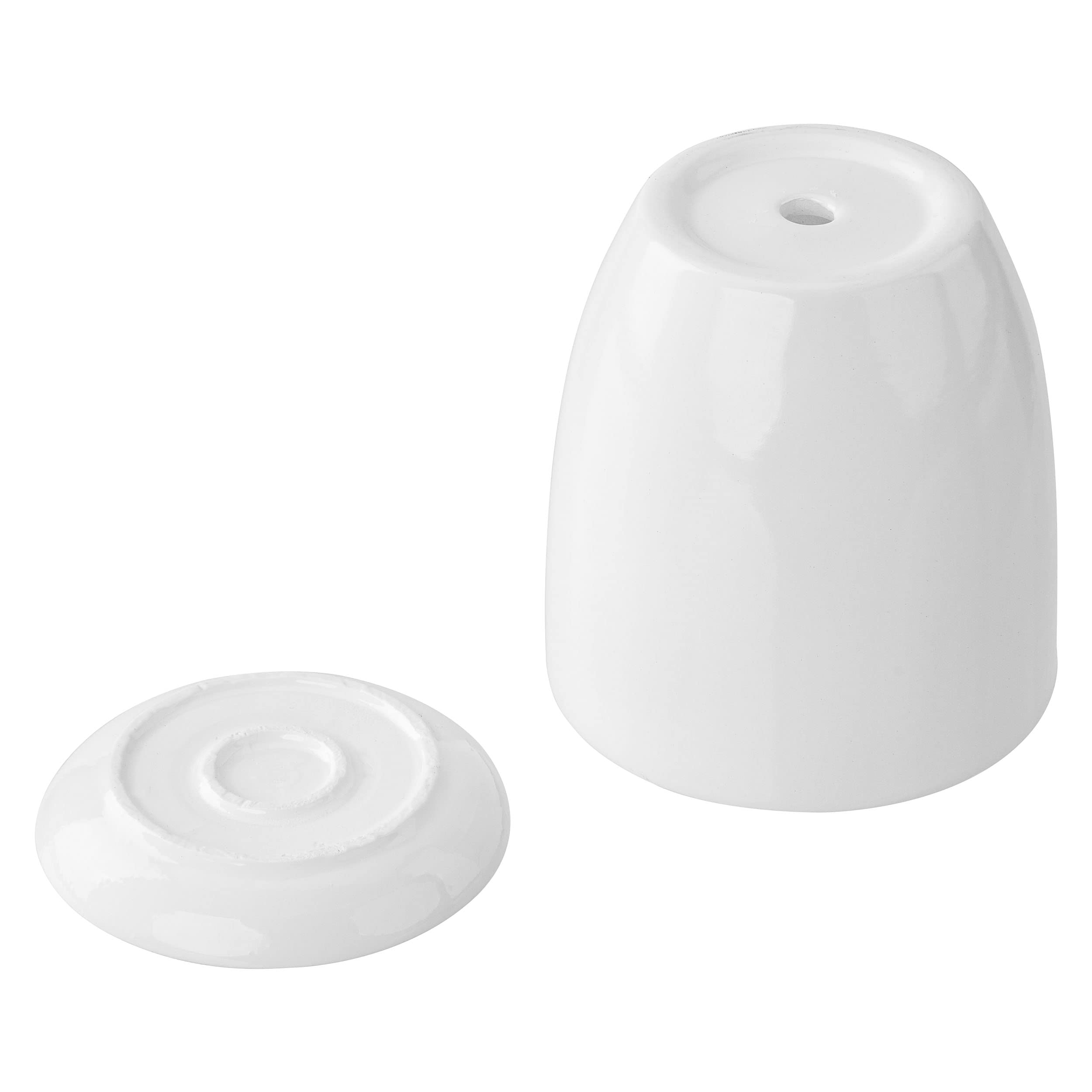 botle Sottovaso Rotondo Portavaso Coprivaso per Fiori, 12,5 cm, in Plastica, Colore Bianco