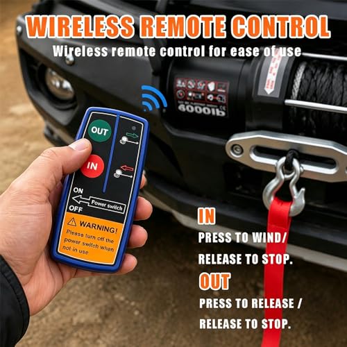 Winch Eléctrico 6000 lbs con Cuerda Sintética y Control Dual miniatura 7