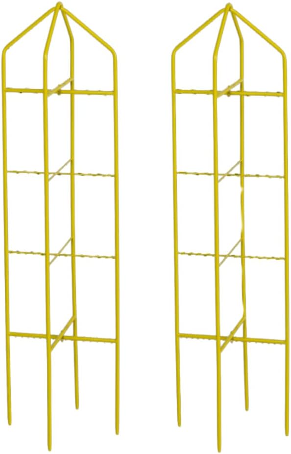Gardener's Supply Company Zenith Folding Garden Supports, Set of 2 | Sturdy Plant Support for Growing Vegetables | Stands 38" High Installed - Yellow