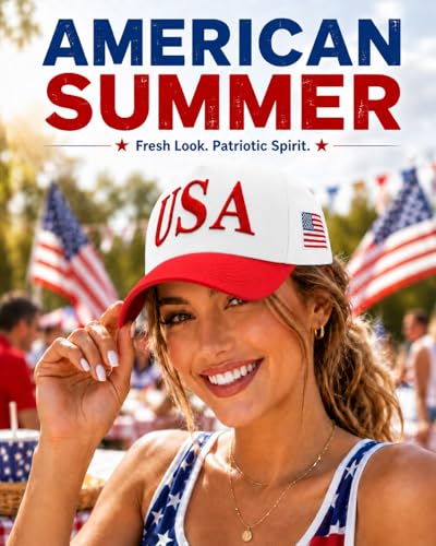 Image of USA Flag Hat for Men Women - 3D Embroidered Patriotic Baseball Cap, 4th of July, 250th