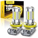 AUXITO H11/H8 LED Fog Light Bulbs, 6500K Cool White CSP LED Fog Lights, 1:1 Mini Size H11/H8/H16 Fog Lamps Replacement, 360-degree Illumination, Pack of 2