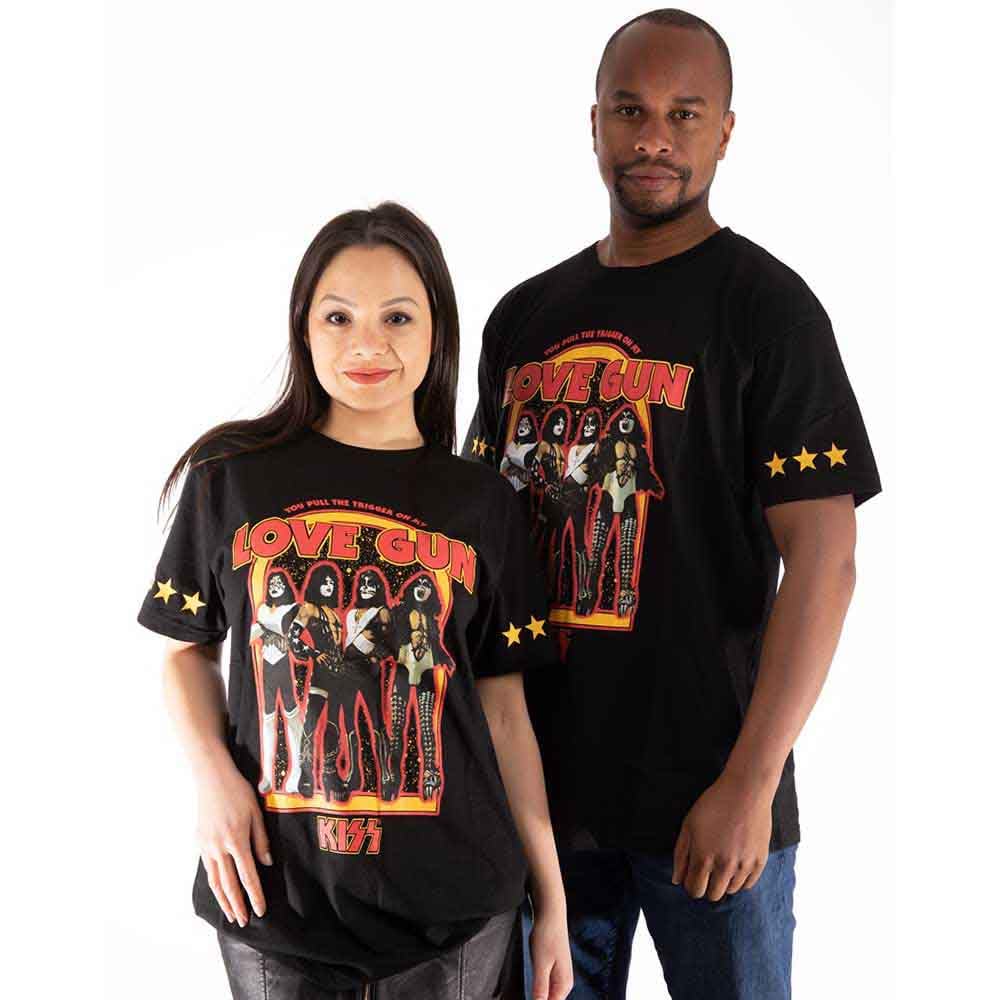 Kiss Love Gun Stars T-Shirt Black XXL