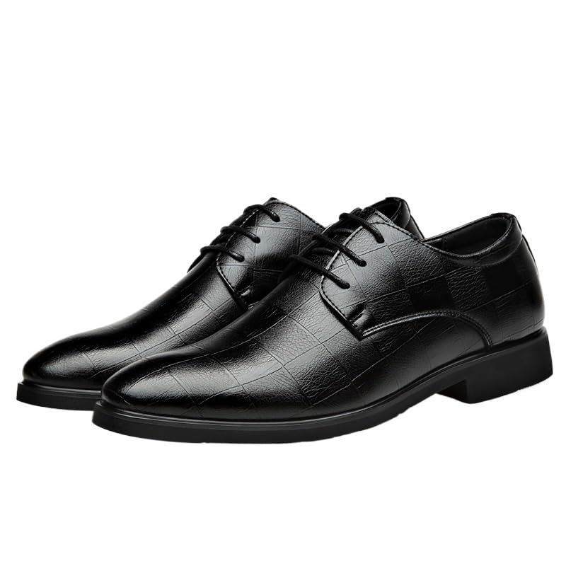 Oxford Dress Shoes for Men's Lace Up Pointed Toe Leather Evening Business Working Office Slip Resistant Low Top Rubber Sole Non Slip Shoe2