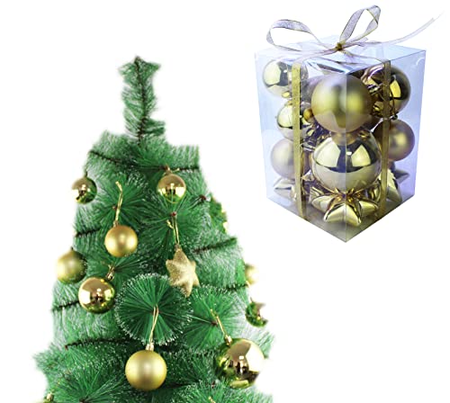 15 Piezas Bolas de Navidad Adornos navideños Decoraciones Árbol de Navidad. (Oro) Cover