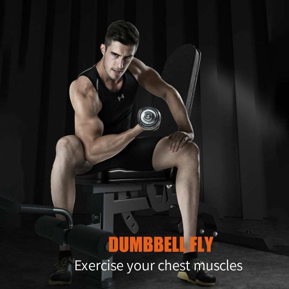 Multi-Functional Weight Bench for Full All-in-One Body Workout –Adjustable Workout Bench Press for Home Gym, Fitness Equipment for Back HyperExtension, Bench Press, Incline Bench Press Sit Up