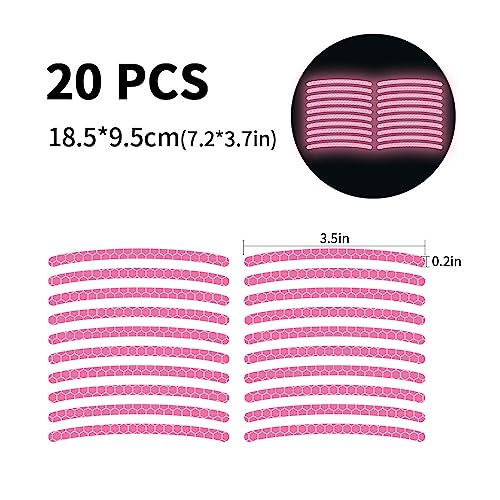 Image of 20PCS Car Wheel Hub Strong Reflective Stickers for Cars Night Safety Warning Reflective Stripe Decal Auto Motorcycle Wheels Rim Cycling Bicycle Truck Car Stickers (Pink)
